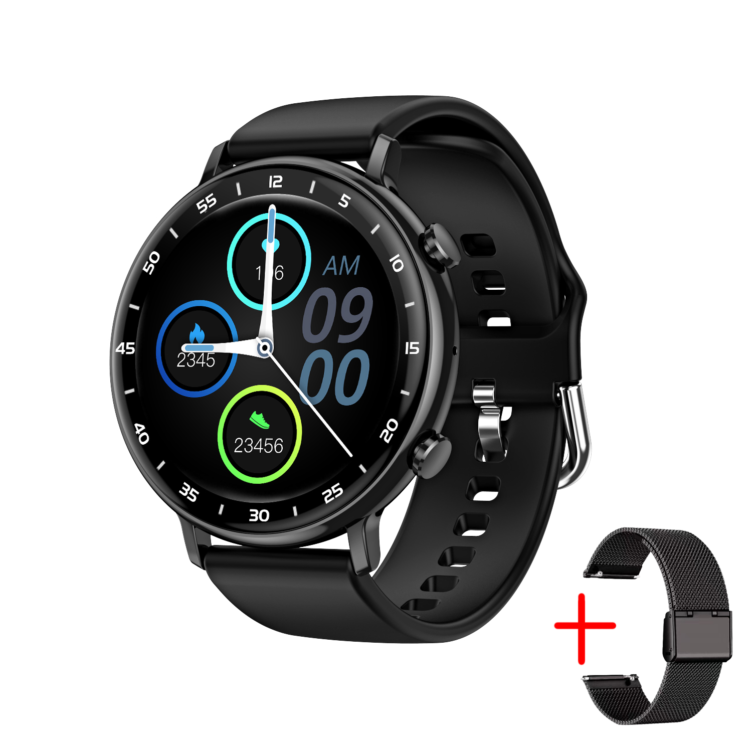Relógio inteligente bluetooth chamada pagamento notificação de chamada tela cheia toque 1.3 polegadas freqüência cardíaca pressão arterial oxigênio no sangue nfc sono: Branco
