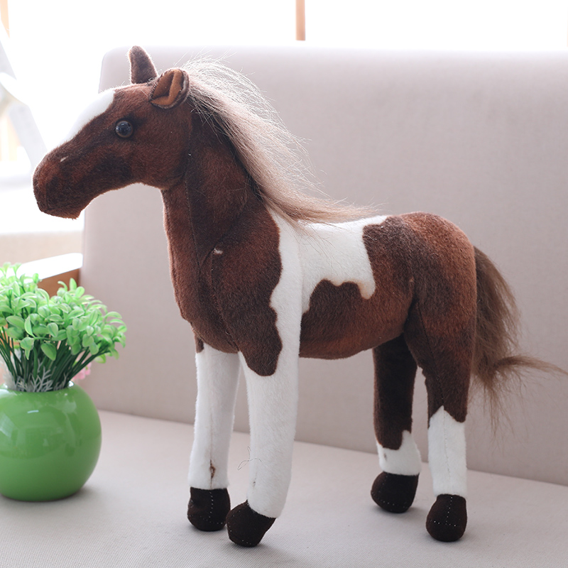 30-90cm 4 estilos caballo de simulación de peluche de juguete de peluche Animal realista muñeca bebé niños tienda de casa decoración Triver juguete de: Rojo / 51cm-99cm
