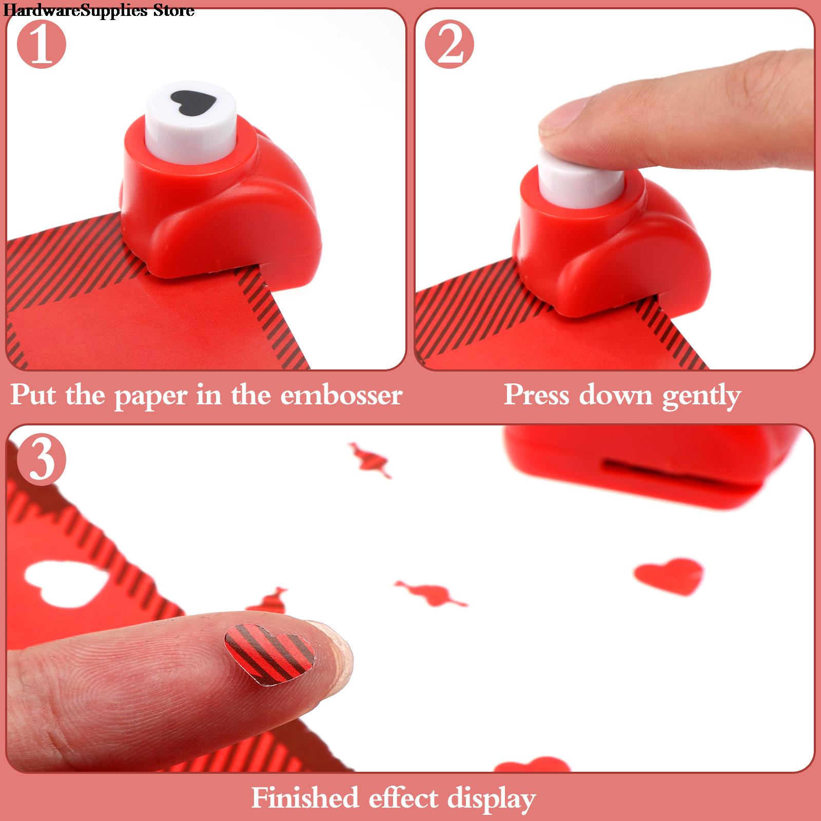 4pcs Heart Shape Paper Punch Craft Paper Hole Punch 0.9 Inch 0.6 Inch Scrapbooking Border Punchers Embossing