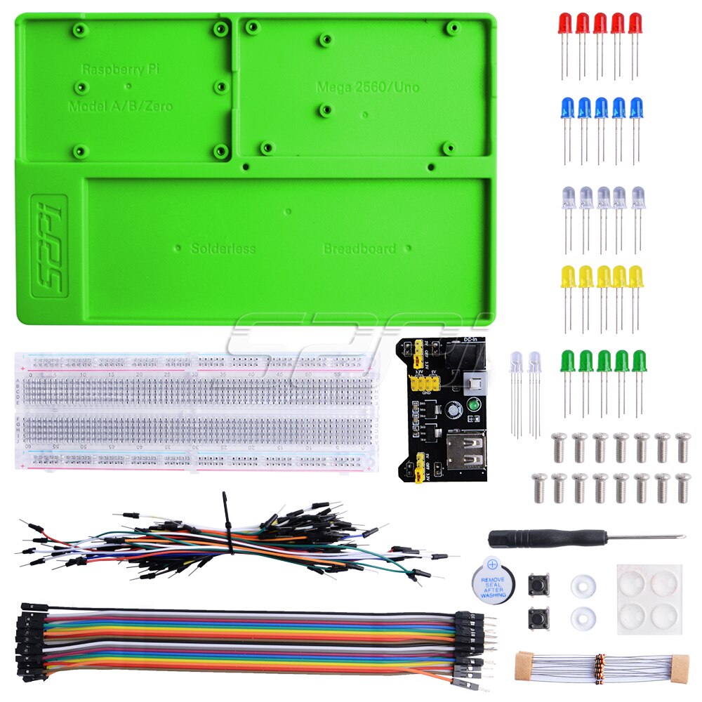 52Pi Original ABS Experiment Holder Platform DIY Kit for Raspberry Pi 4B / 3B+ / 3B / 2B / B+, Zero/W Arduino Uno, Mega 2560: Green Kit