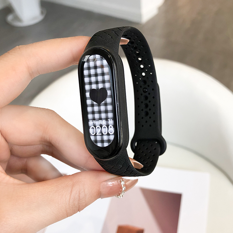 Correa de fibra de carbono para Xiaomi Mi Band 7 nfc pulsera smartwatch MIband 5 pulsera de silicona correa Mi Band 4 5 3 6 Accesorios