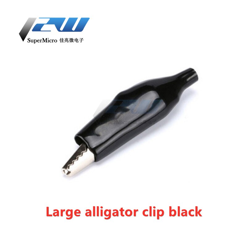 10pcs Metal Alligator Clip G98 Crocodile Electrical Clamp Testing Probe Meter Black Red with Plastic Boot Car Auto Battery: Large-black