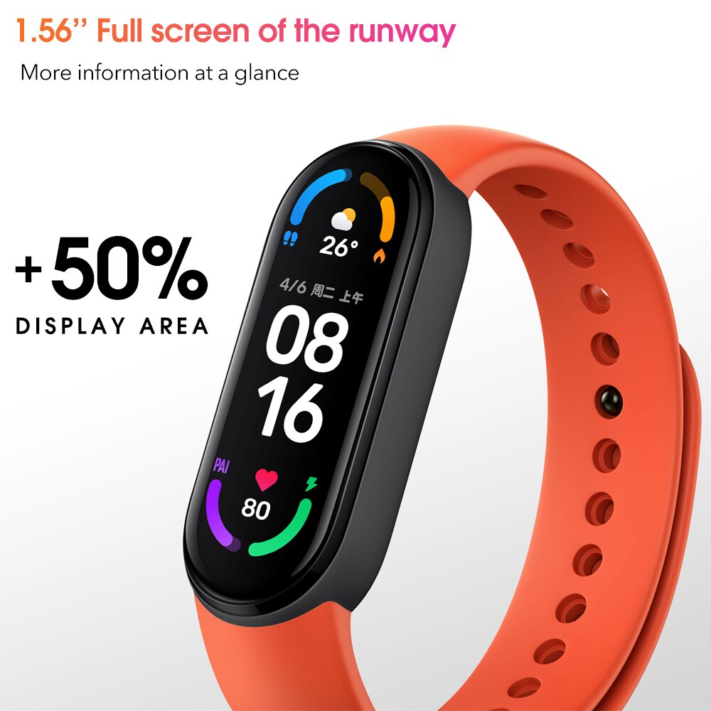 Xiaomi Mi Band 6 Clever Band AMOLED Bildschirm Miband 6 Blut Sauerstoff Fitness Traker Clever Armbinde Bluetooth Wasserdichte PK Mi Band 5