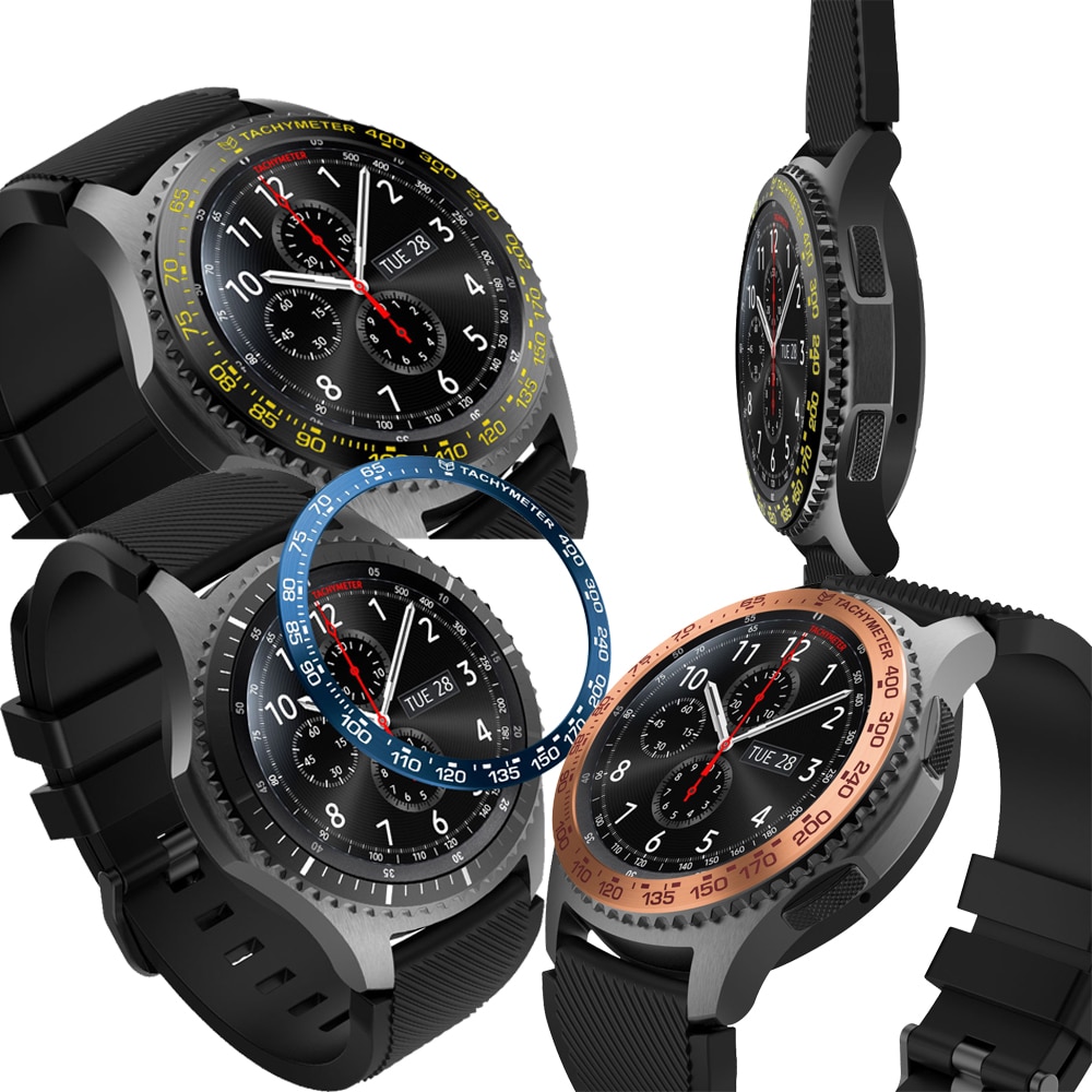 Rvs Smartwatch Cover Voor Samsung Galaxy Horloge 46 Mm Voor Gear S3 Frontier Dial Bezel Ring Adhesive Cover Anti scratch