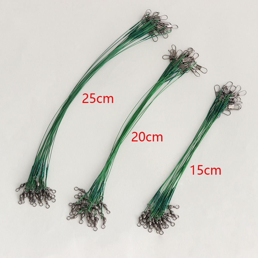 30.86 lbs ciągnąć 20 sztuk przynęty hak ślady stalowe druty bezpieczeństwa pstryknąć obrotowe krętliki trwałe praktyczne linka wędkarska na zewnątrz