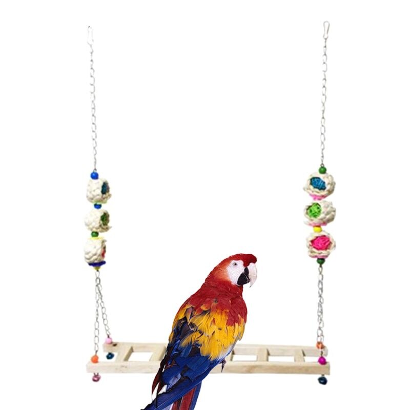 Chicken Ladder Swing Bridge Chicken Perch Large Parrot Chicken Wood Cage Stand Exercise Toys for Hens Coop