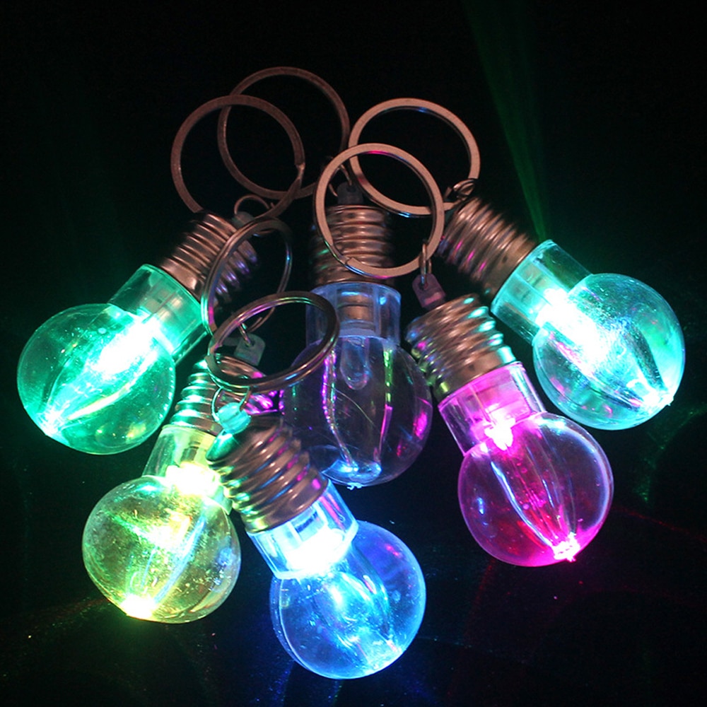 1pcs Kleurrijke Flash LED Lamp Sleutelhanger Unisex Acryl Lamp Sleutelring Creatief Speelgoed voor Kinderen