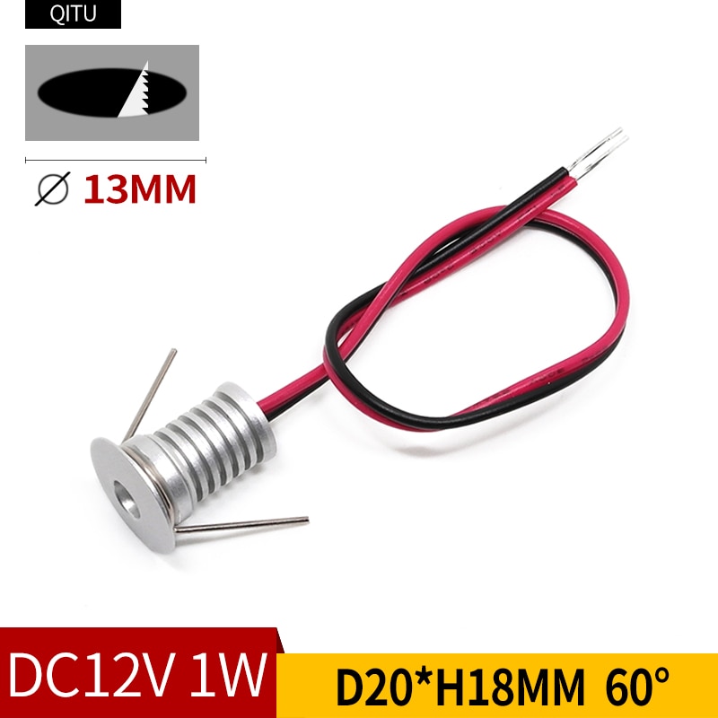 Spot stue loft indbygget led vinskabslampe 12v hullers lampe 1w indbygget lille spotlight mini miniature downlight