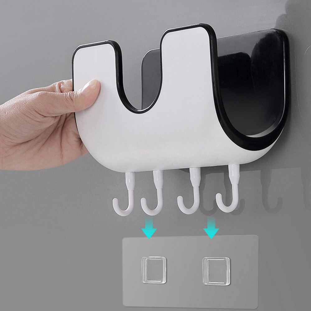 Kitchen Organizer Pan Pot Cover Lid Moisture-proof Rack Stand 4 Hooks Wall Mounted Antibacterial Spoon Plate Holder Organizers