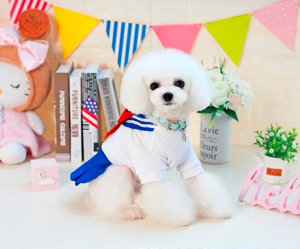 Dogbaby Lente Zomer Hond Campus Uniform Jurk Kleding Van S tot XL Goedkope Puppy Honden Jurk