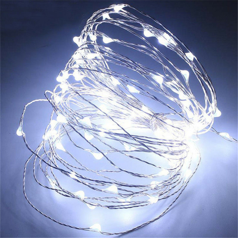 Led Strings Koperdraad 3XAA Batterij-aangedreven Kerst Bruiloft Decoratie 2M 5M 10M 100LED String Fairy Lights: changeable / X
