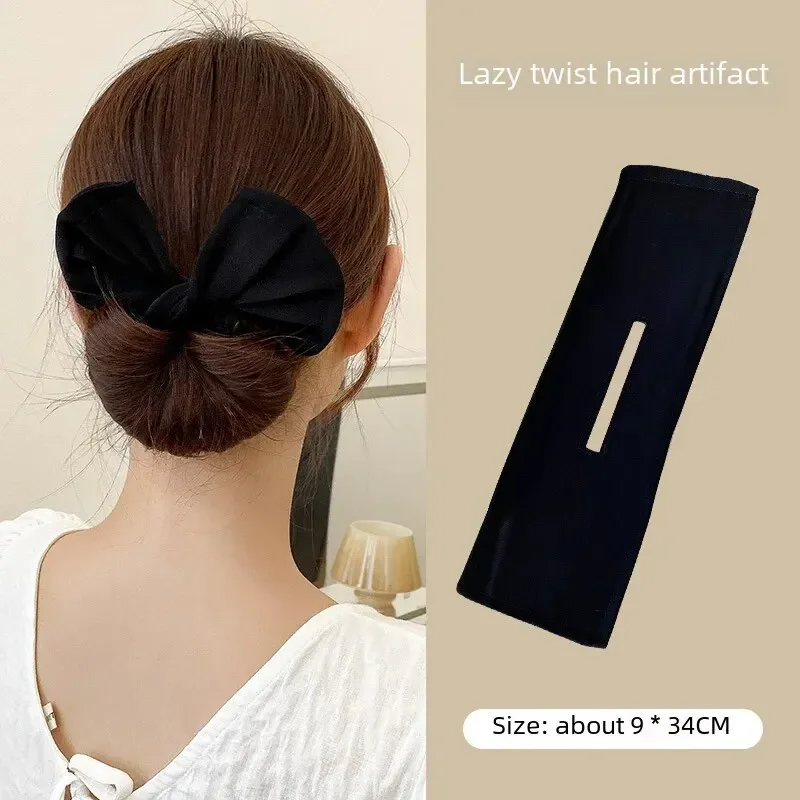 Dispositivo de horquilla en forma de lazo para mujer, horquilla dulce y encantadora, moño rápido para el cabello, herramientas de peinado, accesorios para el cabello trenzado: Azul cielo
