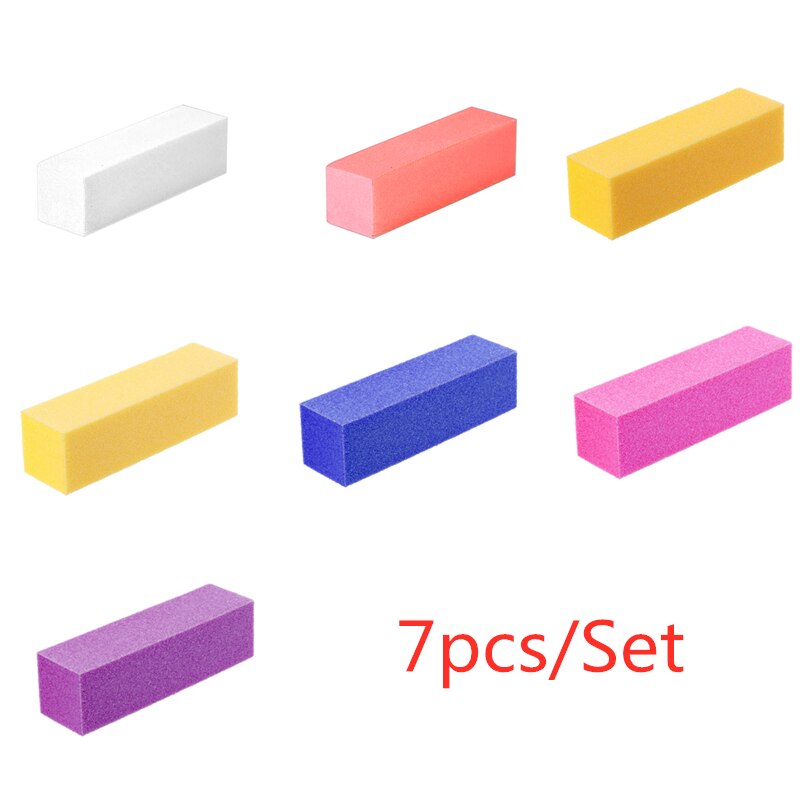 7pcs/Set Mini Nail Buffer Rainbow Sponge Nail File for UV Gel To Block Polish Manicure Pedicure Nail Supplies for Professionals: 08