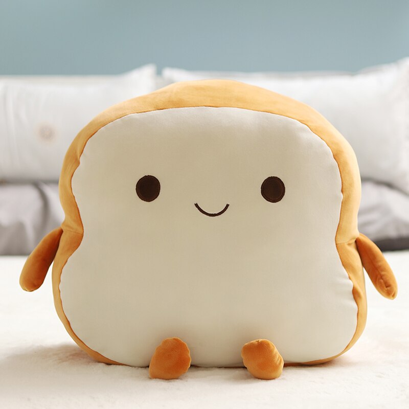 Super mignon fromage farci oreiller doux Kawaii pain grillé en peluche jouet Simulation nourriture poupée sommeil oreiller coussin enfants: 40cm light brown