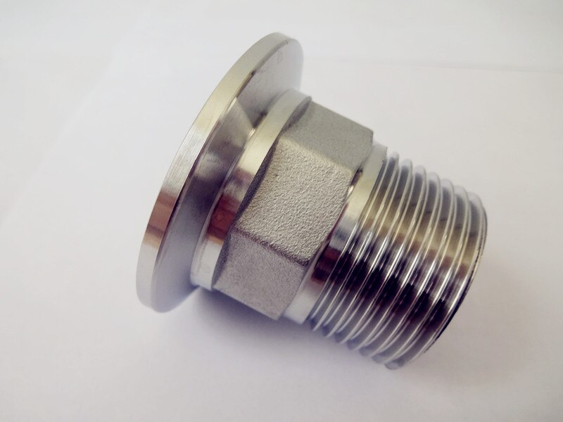 1/2 " (dn15)  udvendigt gevind, adapter med tri-klemme 1.5 "  od50.5 rustfrit stål 304 tri-clamp hanadapter