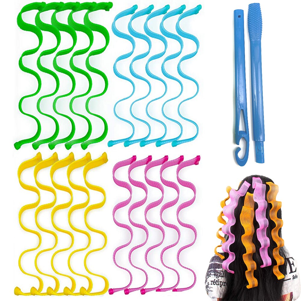 12PCS Hair Roller Magic Curler Loop DIY Portable Hairstyle Rollers Sticks Wave Formers Heatless Hair Curler Curling Hair Tools