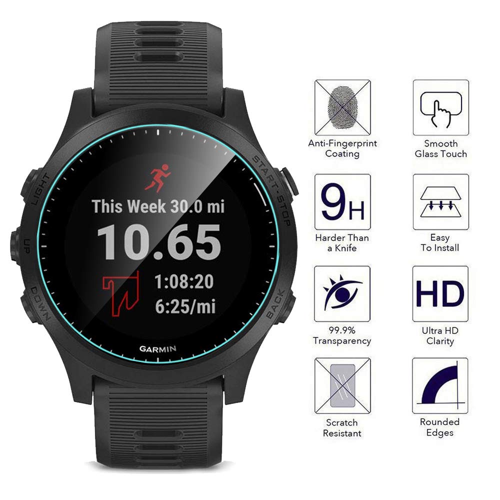 3 stk hærdet glas til garmin forerunner 945 935 635 245 235 220 35 sport smartwatch skærmbeskyttelse hd premium beskyttende film