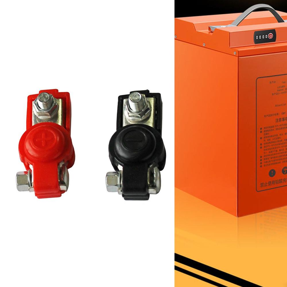 6-12V pole terminals car battery terminals black and red color connector 2x battery quick-release clamps