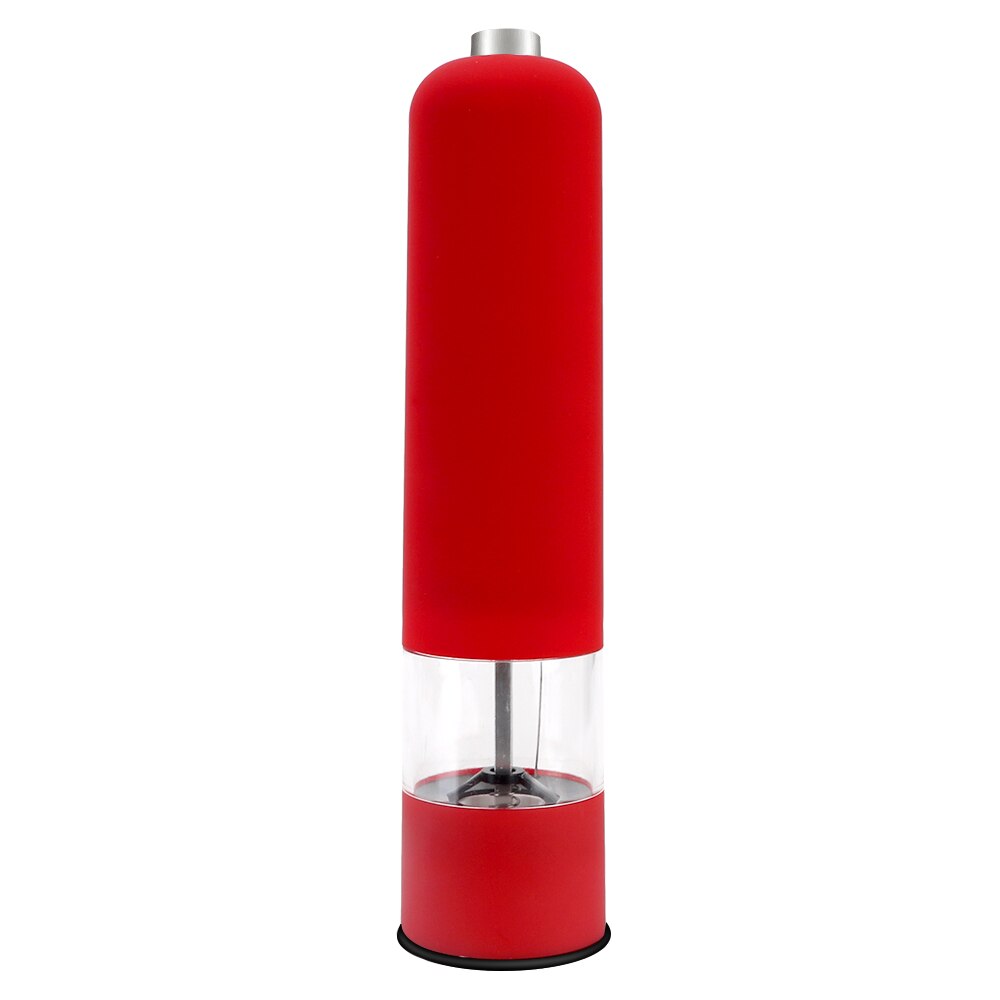 Botella de condimentos para cocinar, molinillo de especias con luz LED, para restaurantes, accesorios de cocina, pimienta, molinillo de sal automático eléctrico: Rojo