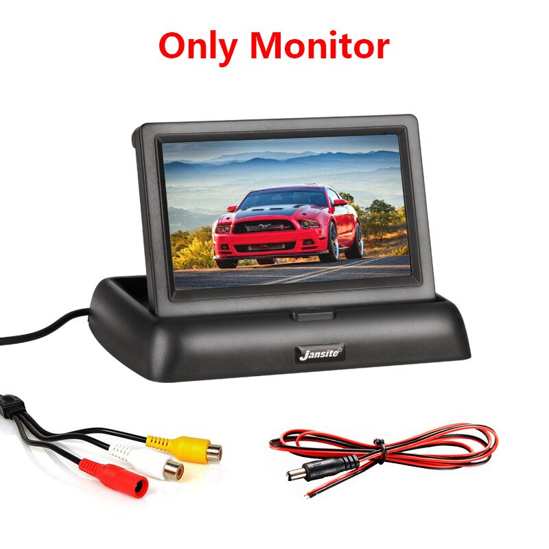 Jansite 4.3 inch HD car monitor Wireless parking assist system Reverse image Folding Sedan RV 12V REAR VIEW: Olny Car monitor