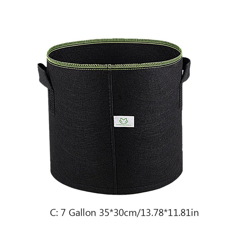 3/5/7/10/15 gallon svart förtjockande tyg kruka växtpåse rotbehållare med handtag smarta krukor idealiska för växter som växer: 7 liter