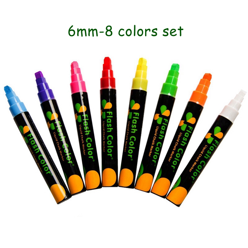 Haile 8Colors/lot Liquid Chalk Erasable Highlighter Art Graffiti Marker Pen For Glass Whiteboard LED Chalkboard Billboard Screen: Burgundy