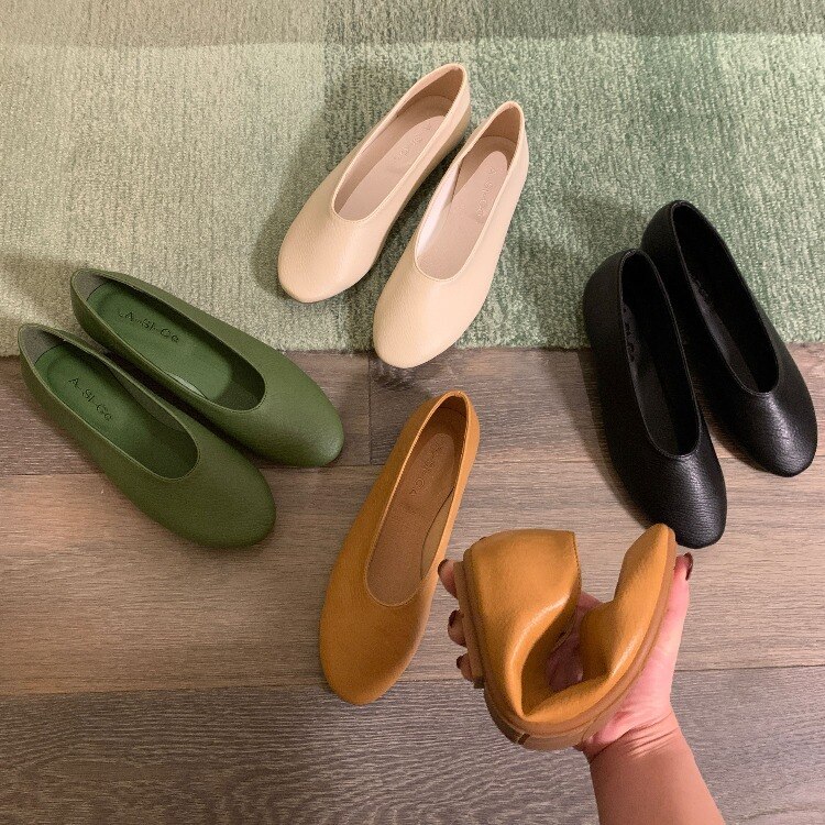 Koreaanse schoenen, casual damessneakers, zachte vierkante neus, all-match instappers, herfstschoenen, dames oma instappers, herfstjurk