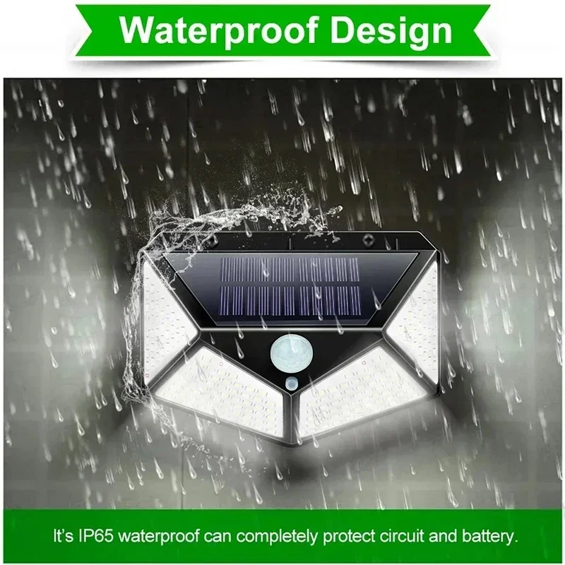 2 STKS 100 LED Warm Wit Solar Wandlamp 4 Zijden Lichtgevend met Bewegingssensor Outdoor Tuin Binnenplaats Waterdichte Wandlamp