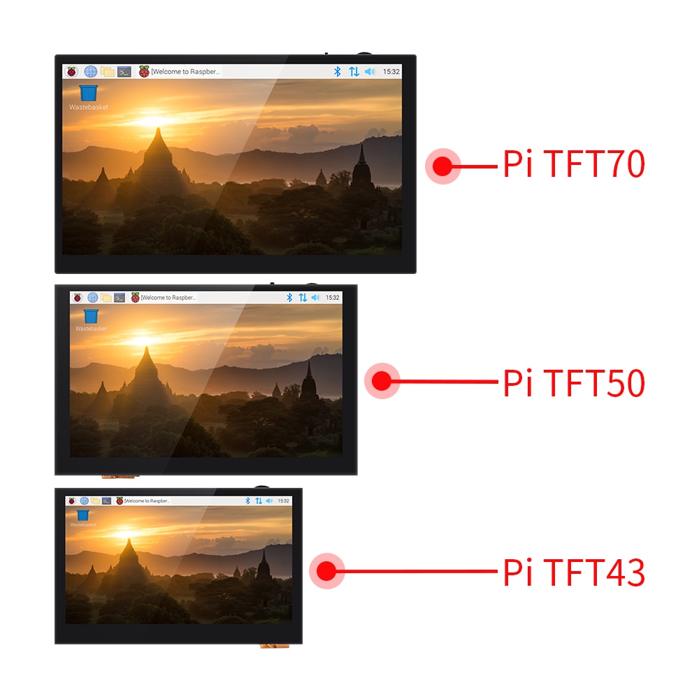 BIGTREETECH BTT PITFT43 PITFT50 PI TFT70 TFT43 Capacitive Touch Screen Octoprint Display For Raspberry Pi 4 3 3D Printer Parts