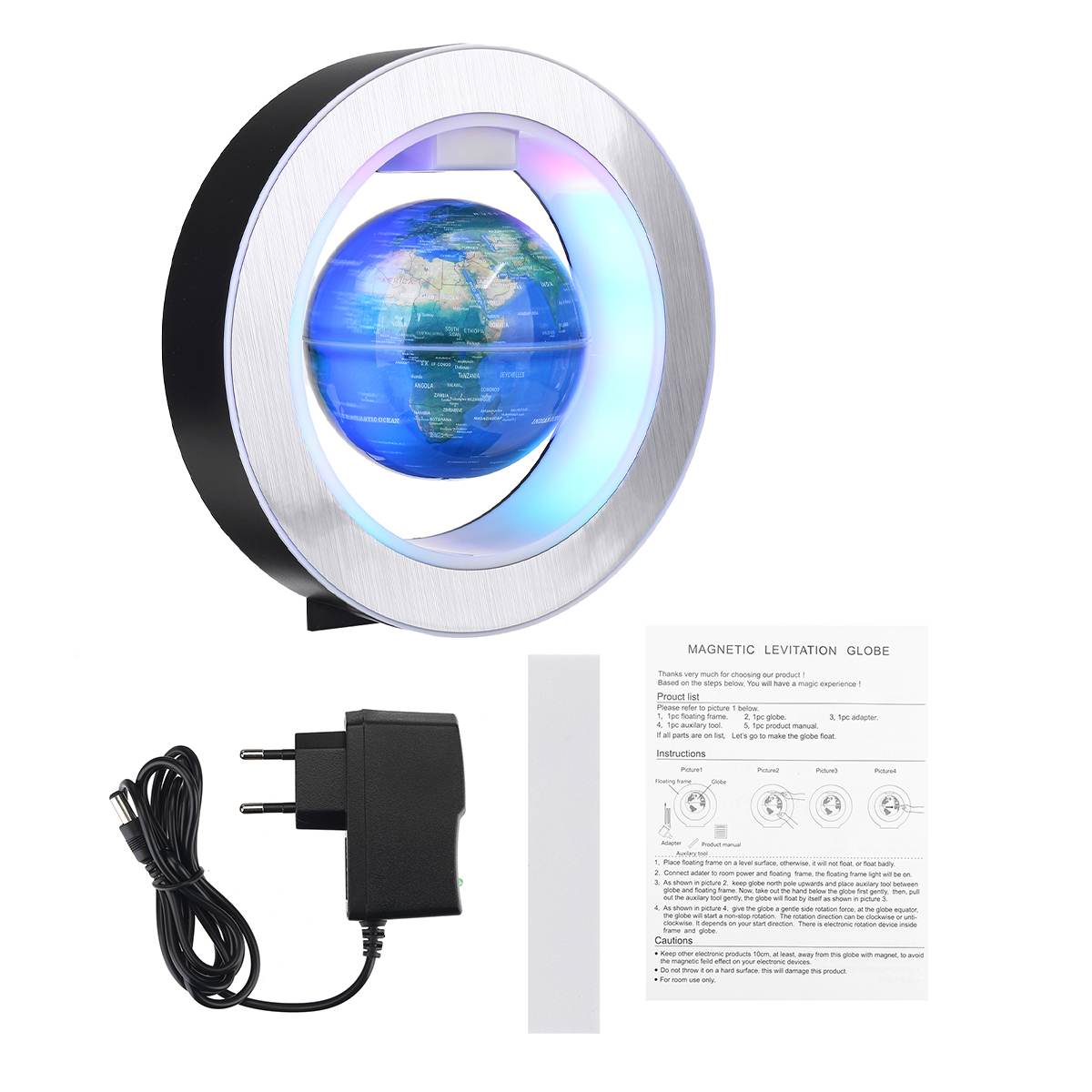 Globe électronique flottant en lévitation magnétique, carte du monde, lumière LED Terrestre, jouets d'apprentissage pour enfants, décoration de bureau