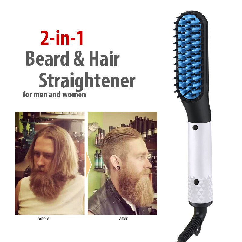 Hommes barbe lisseur barbe redressage peigne enchevêtrement cheveux brosse barbe et défriser les cheveux outils de coiffure