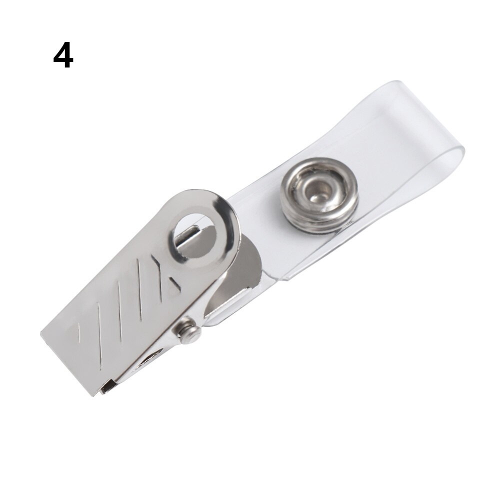 10Pcs 2 Style Kawaii Lanyard Clip Retractable ID Card Badge Reel Clips Name Tag Card Clip Holders Binder Stationary Lanyard Clip: 4   10Pcs