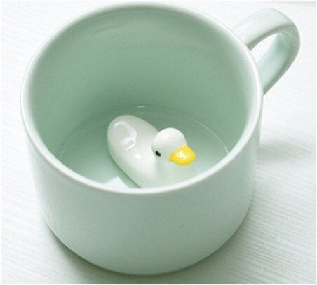 Cartoon Ceramic Mugs Cute Animal Coffee Milk Tea Cup 220ml Novelty Birthday Mugs: Duck