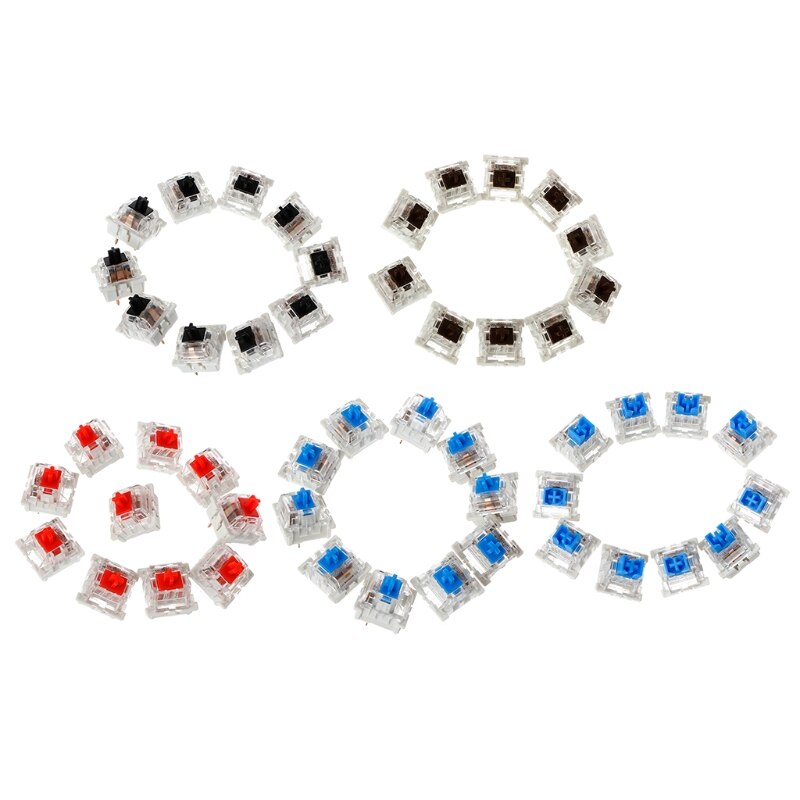 10Pcs 3 Pin Mechanical Keyboard Switch Blue Red Brown Black Replacement For Gateron Cherry MX