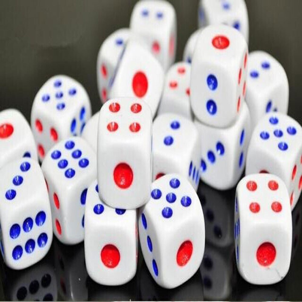 100 pièces Standard en plastique 10mm jeu blanc Decider dés Die RPG jouet babiole