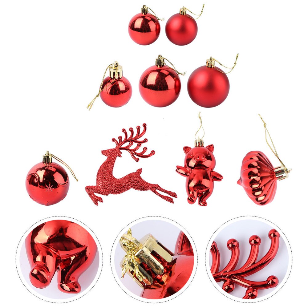 1 Doos Kerst Ornamenten Herbruikbare Duurzaam Praktische Decoratieve Ballen Hangende Ornamenten Voor Winkel Office