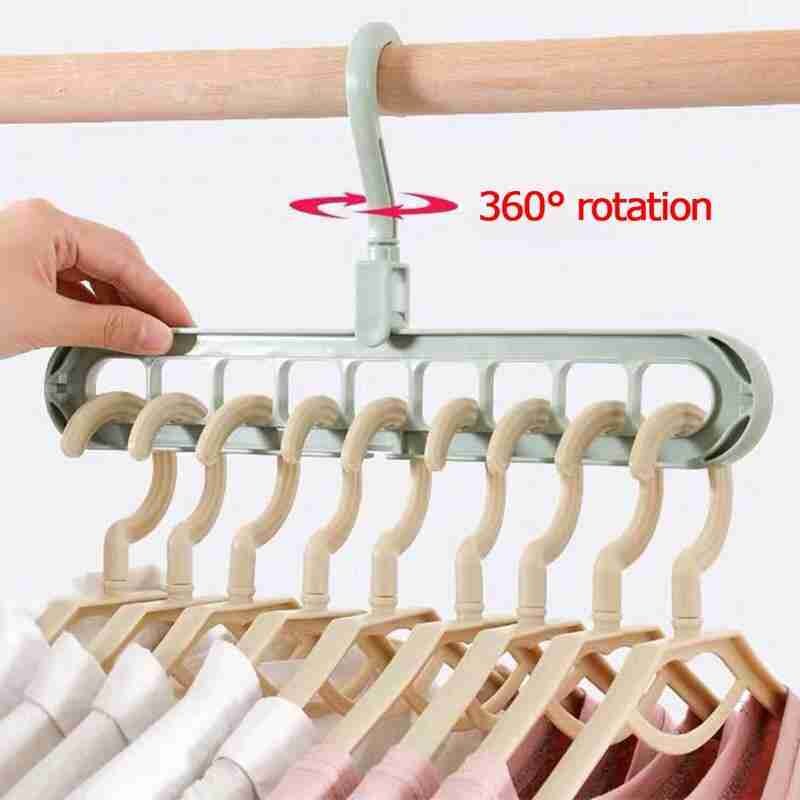 Multifunctionele Kleerhanger 3D Ruimtebesparend Ruimte Hanger Praktische Haak Kleding Kast Negen-Gat Voor Kleding Organiz O7F5