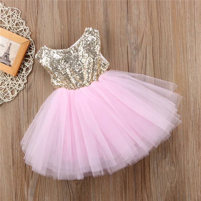 Emmababy børn baby pige prinsessekjole tutu tyl ryg udhulet festkjole pink rød balkjole formelle kjoler outfits