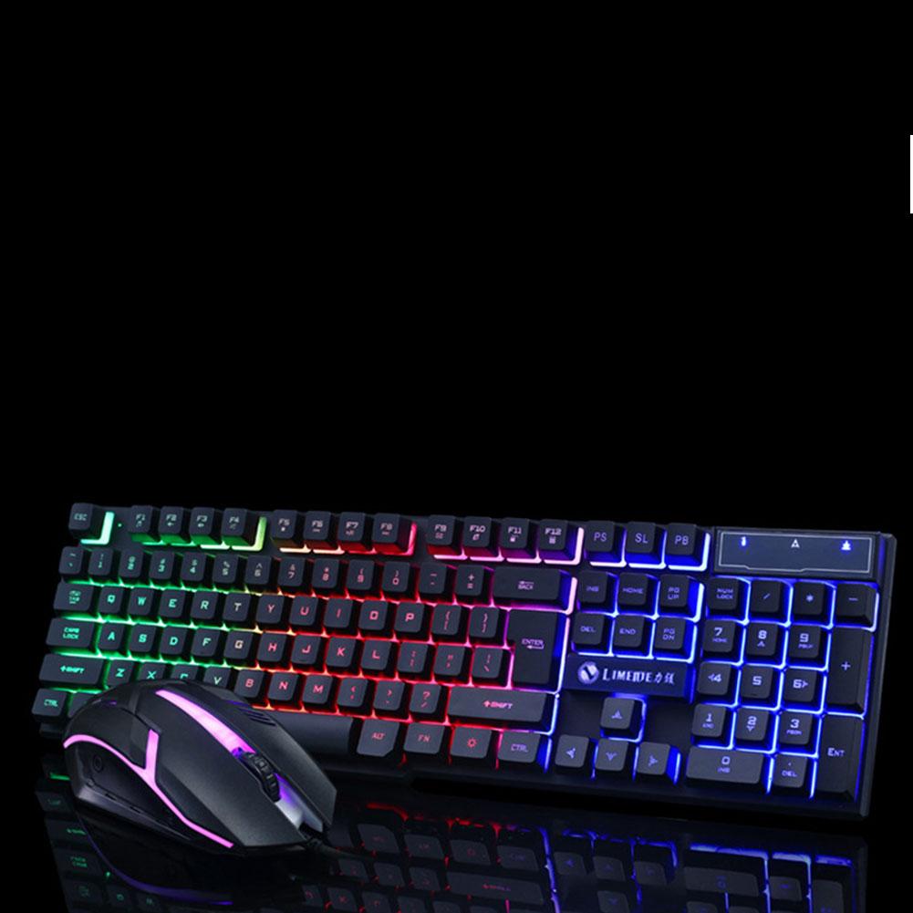 Gaming Toetsenbord En Muis Mechanische Usb Bedrade Gamer Toetsenborden Kit Laptop Computer Rgb Backlit Toetsenbord Muis Voor Pc Laptop
