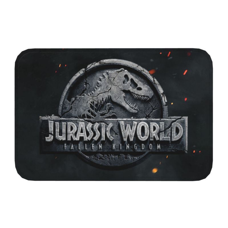 Jurassic Park Dinosaur Print Front Door Floor Entrance Mats Indoor Kitchen Bath Doormat Bedroom Carpet Rug: Brown