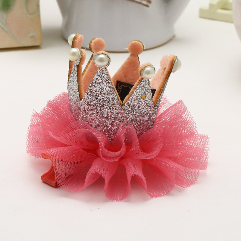 Princess Floral Tiara Pearl Hairband Wedding Crown Toddler Baby Kids Girls Head Band Party Costume: Silver