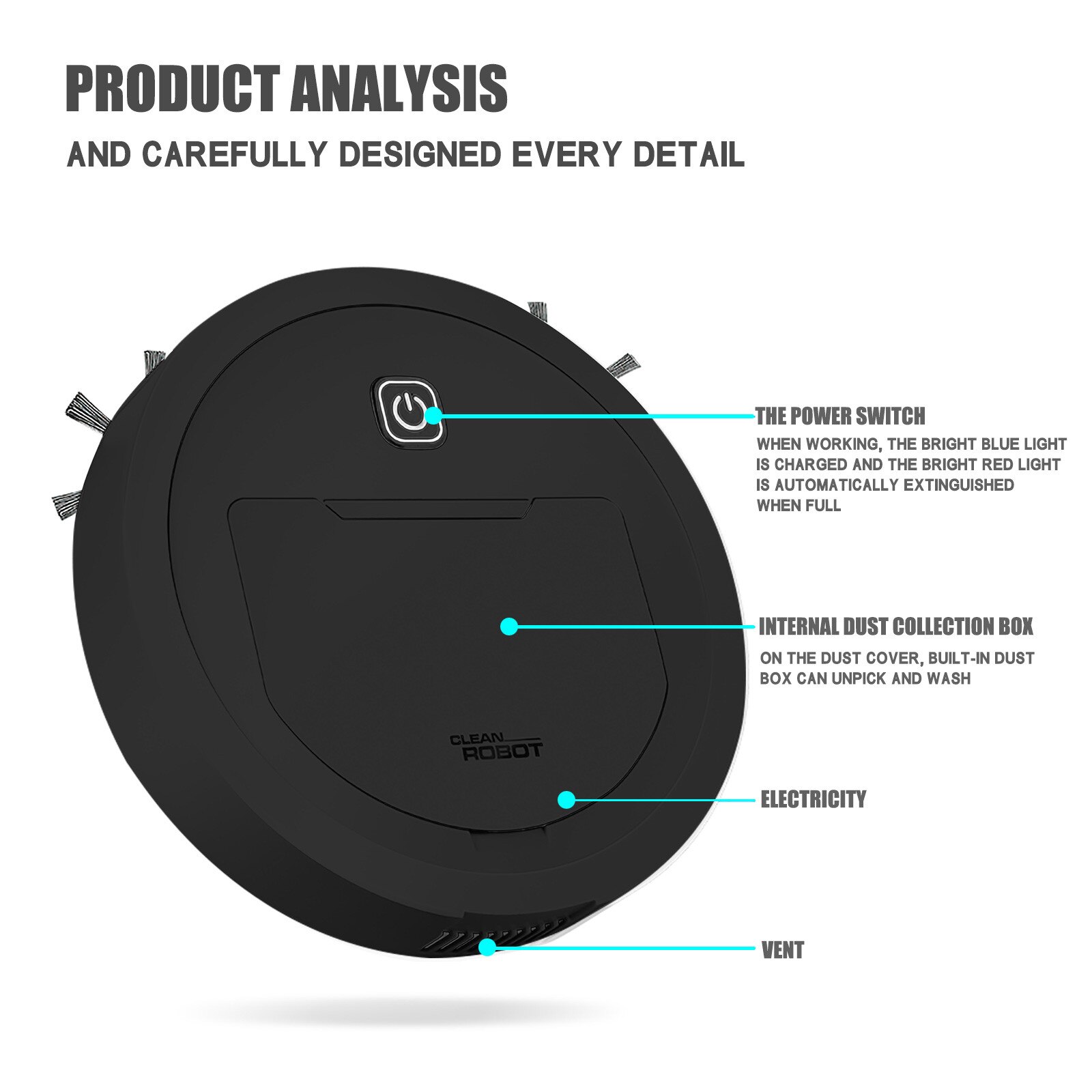 Smart Robot Vacuum Cleaner Control Vacuum Cleaner Home Multifunctional Wireless Three In One Intelligent Sweeping Robot