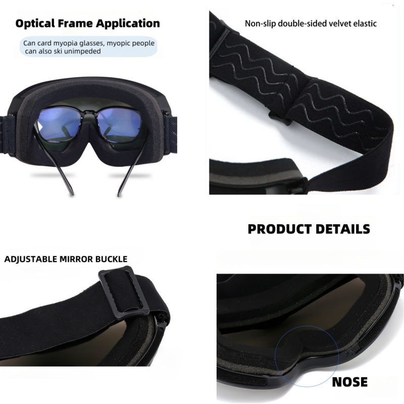 Ski Glasses Kids 4-14 Years Old Double Layer Anti Fog Windbreak Safety Glasses UV400 All Day Skiing Glasses Winter Anti-Glare