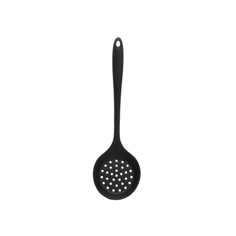 Rice Cooker Silicone Spoon for Cooking Spatula Kitchen Ladle Heat Resistant Tableware With Hollow Out Long Handle Spoon Bar: dot spoon Black