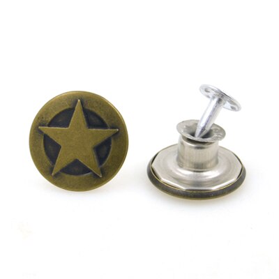 Komen 10 Sets/partij 17Mm Brons Mode Metalen Jeans Knop Schacht Knop Voor Kledingstuk Broek Naaien Kleding Accseeories Handgemaakte: NO 068