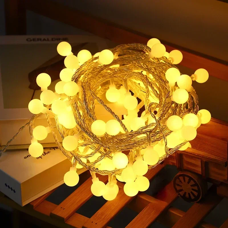 Guirnalda de luces LED con enchufe europeo de 3M-22M, guirnalda de luces para exteriores, lámpara de boda, jardín, luces de hadas, decoración de Navidad y Año