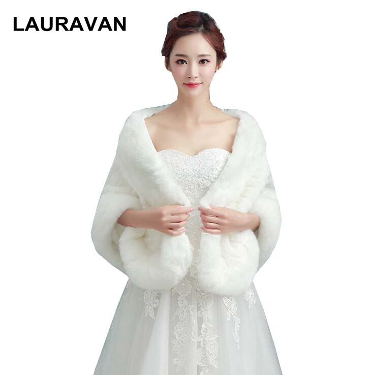 Warm faux fur Wedding Wrap Winter bride Cheongsam Stoles Shawl Bolero Jackets Bridal Coat Evening Accessories Wedding Cape Coat: Default Title