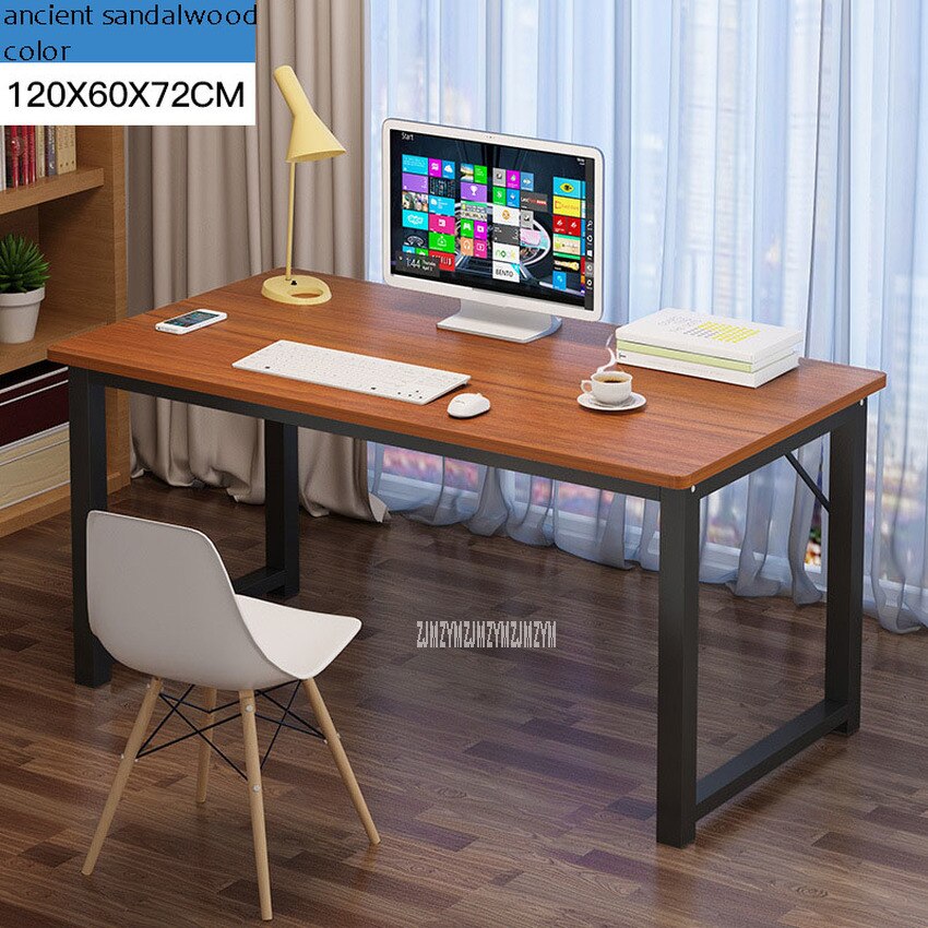 120/140cm*60*72cm Computer Desk Laptop Table for Home Office Working Study Wooden Desktop Steel Frame Durable Simple Desk Table: 120cm  Color C