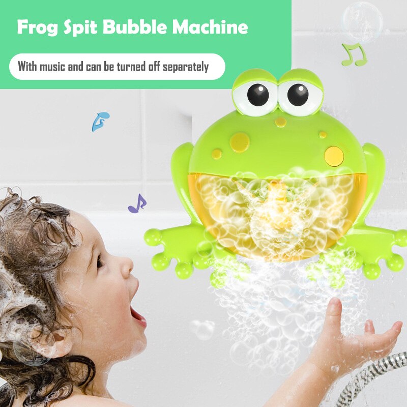 Bubble Crab Bath Toy Bubble Machine Crabs Frog Music Bathtub Soap Automatic Bubble Maker Bathroom for Toddlers Baby Kid Toy