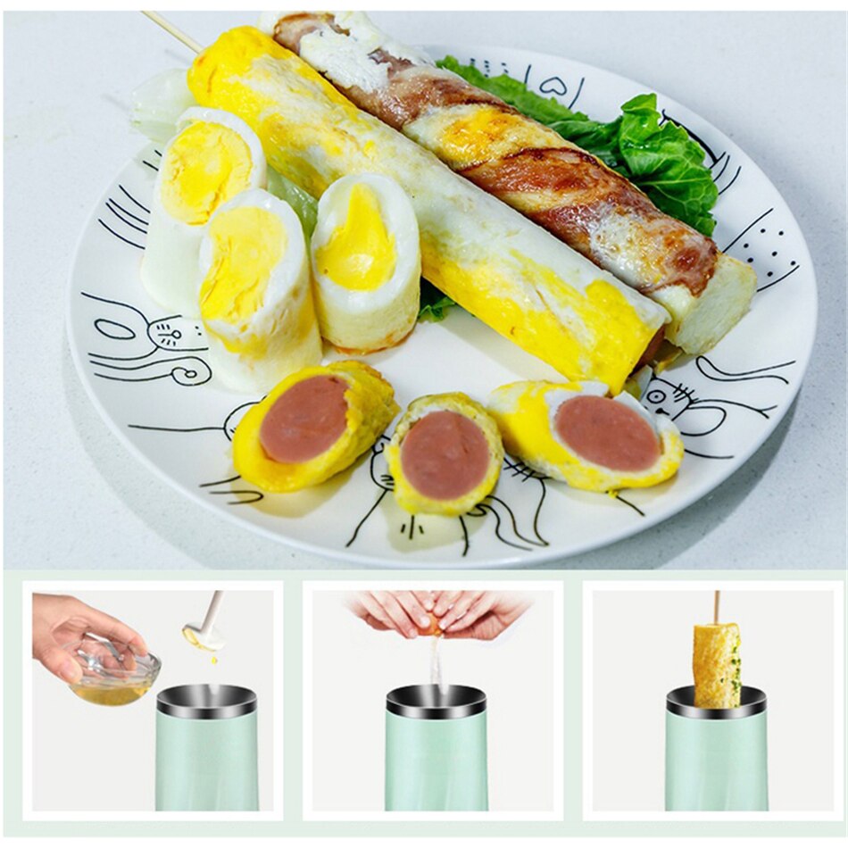 VOGVIGO-Mini máquina eléctrica multifunción para hacer huevos, tortilla, para desayuno, Caldera de huevo, cocina, Enfriador de huevos, enchufe europeo
